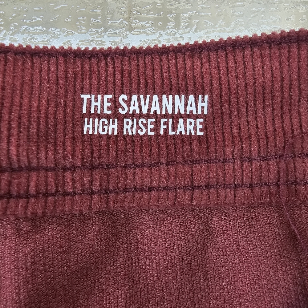 Kensie Savannah Woman's High Rise Flare Corduroy Pants Burgundy 10/30 Retro Chic - Picture 6 of 13
